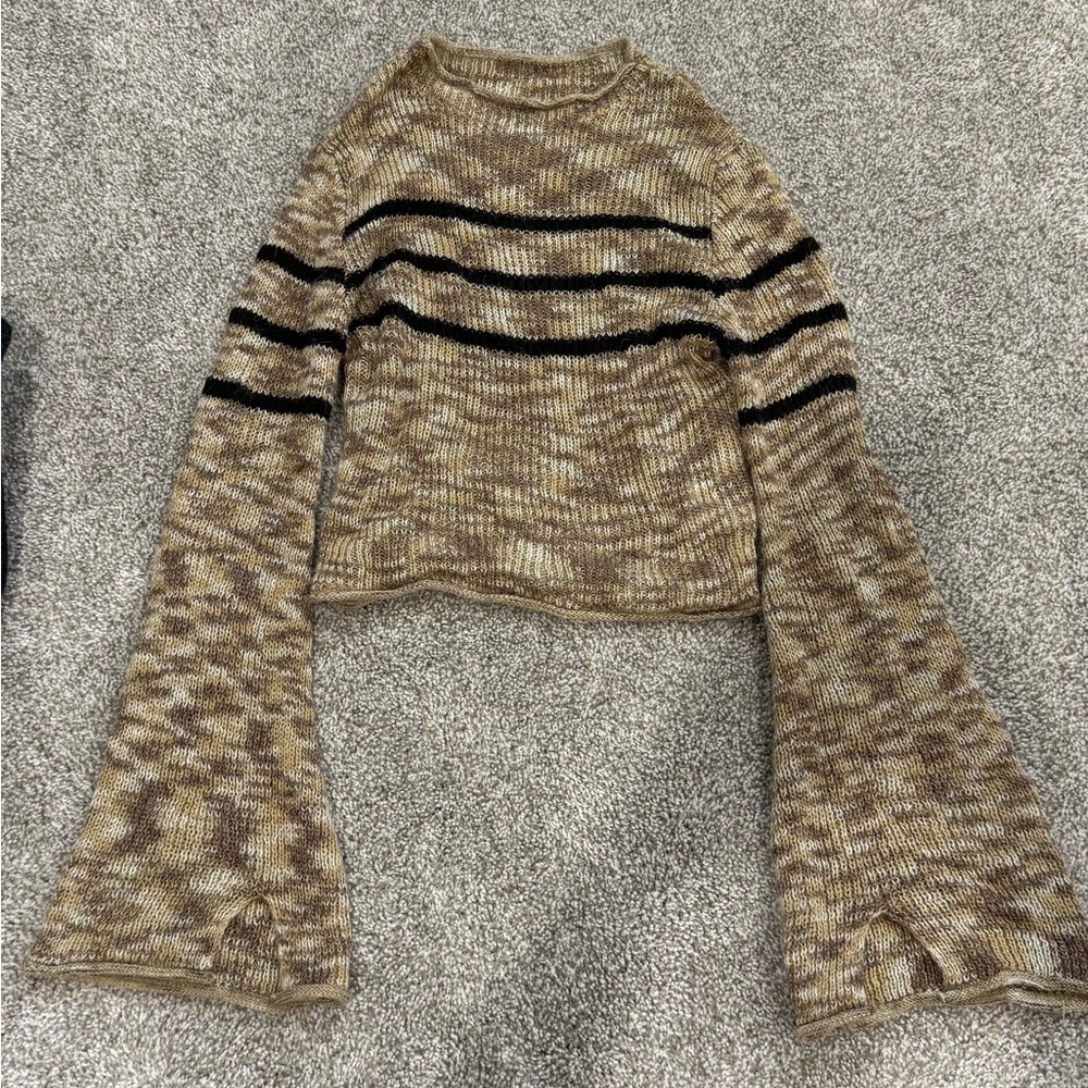 Striped Tan Sweater